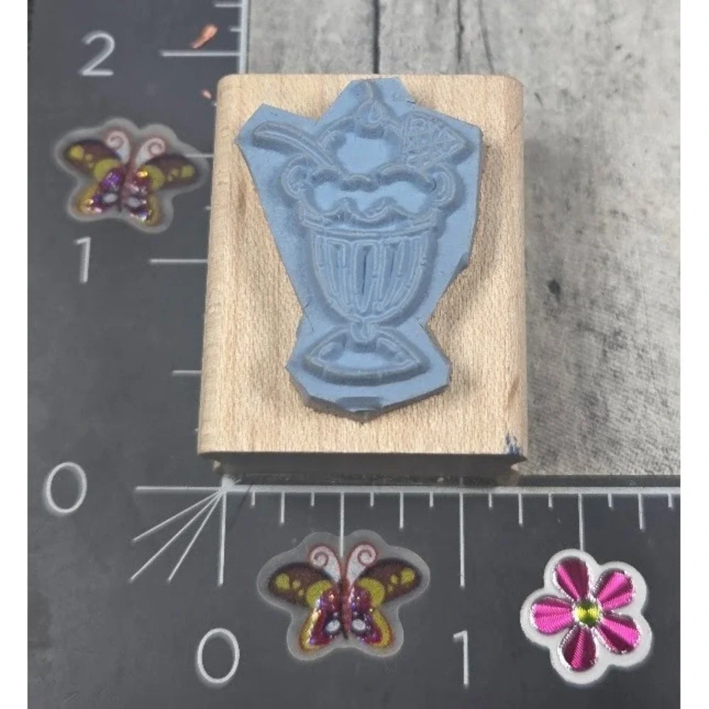 Stampin' Up! Ice Cream Sundae Dessert 2002 Rubber Stamp Wood #L34